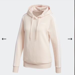 adidas 3 stripe light pink hoodie